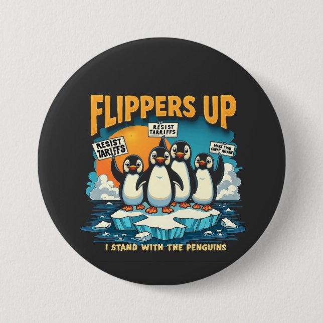Resist I Stand With Penguins 7.5 Cm Round Badge (Front)