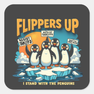 Resist I Stand With Penguins Square Sticker