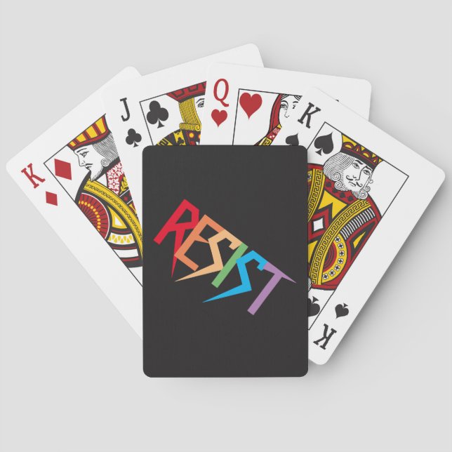 Resist in Rainbow Colours Playing Cards (Back)