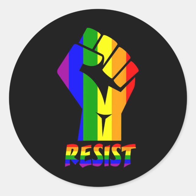 Resist Lgbt Pride Love T Shirt Gay Lesbian Cool Te Classic Round Sticker (Front)