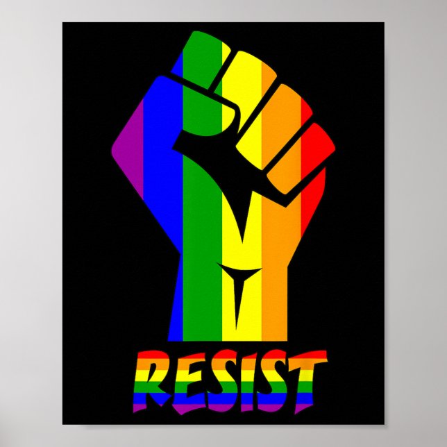 Resist Lgbt Pride Love T Shirt Gay Lesbian Cool Te Poster (Front)