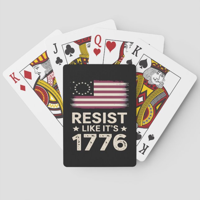 Resist Like It's 1776 American Conservative Flag Playing Cards (Back)