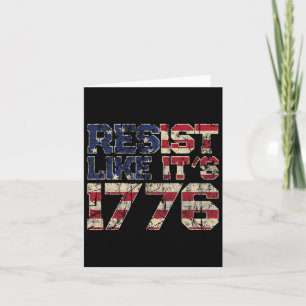 Resist Like It's 1776 American Flag Usa Patriot  Card