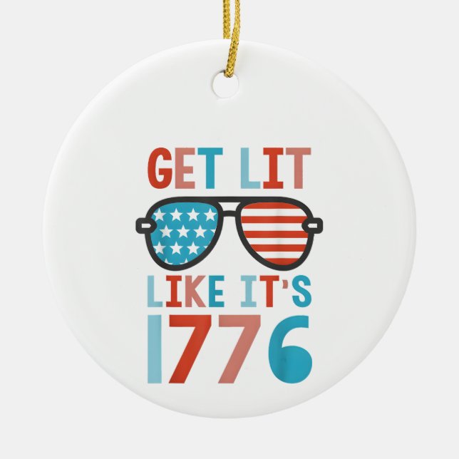 Resist Like It's 1776 Ceramic Tree Decoration (Front)