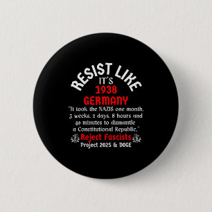 Resist Like It's 1938 Germany 6 Cm Round Badge