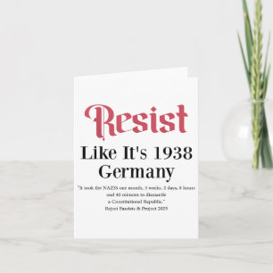 Resist Like Its 1938 Germany  Card