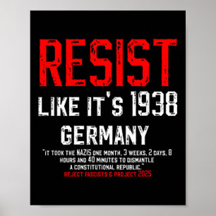 Resist Like Its 1938 Germany Reject Fascism Projec Poster