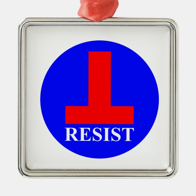 Resist Metal Tree Decoration (Front)