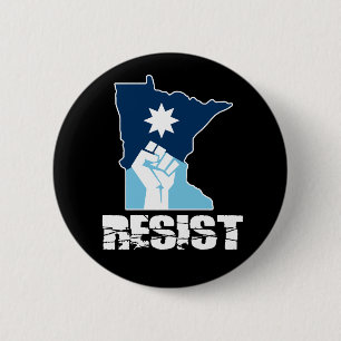 Resist Minnesota Raised Fist 6 Cm Round Badge