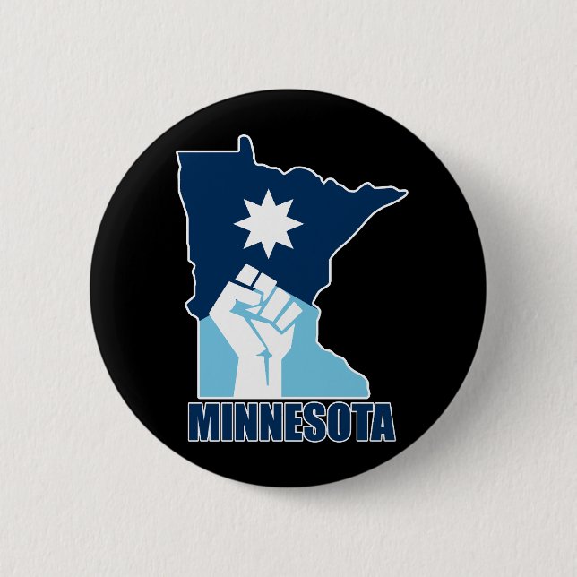 Resist Minnesota Raised Fist 6 Cm Round Badge (Front)
