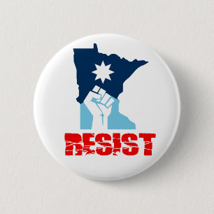 Resist Minnesota Raised Fist 6 Cm Round Badge