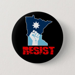 Resist Minnesota Raised Fist 6 Cm Round Badge