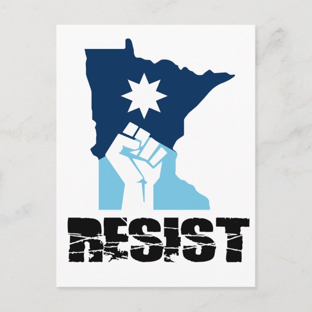 Resist Minnesota Raised Fist Postcard (Front)