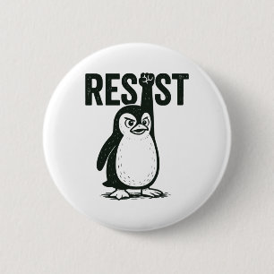 Resist Penguin 6 Cm Round Badge