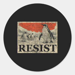 Resist Penguin Activism Anime Graphic We Stand Wit Classic Round Sticker