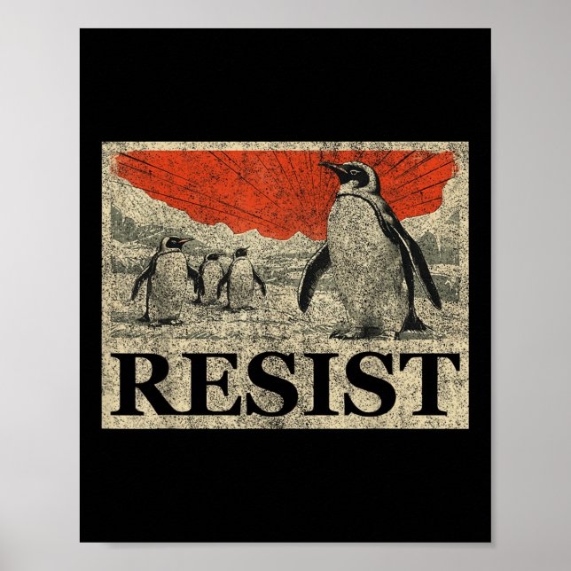 Resist Penguin Activism Anime Graphic We Stand Wit Poster (Front)