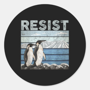Resist Penguin Activism  Classic Round Sticker