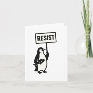 Resist Penguin Activism Graphic 1  Card