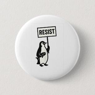 Resist Penguin Activism Graphic 6 Cm Round Badge