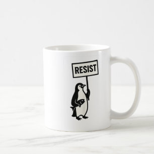 Resist Penguin Activism Graphic Coffee Mug
