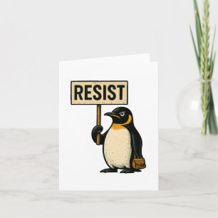 Resist Penguin Activism Graphic Design 2 Card