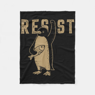 Resist Penguin Activism Graphic Design 7 Fleece Blanket