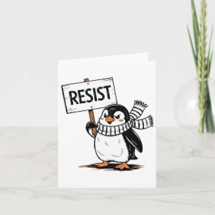 Resist Penguin Activism Graphic Design 9 Card