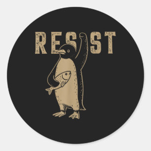 Resist Penguin Activism Graphic Design Classic Round Sticker