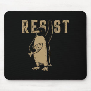 Resist Penguin Activism Graphic Design  Mouse Pad