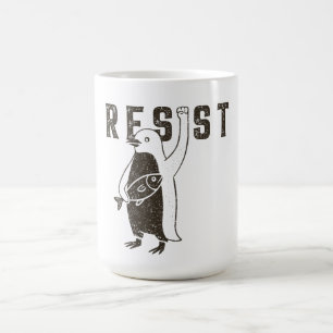 Resist Penguin Activism Graphic Design Vintage Coffee Mug