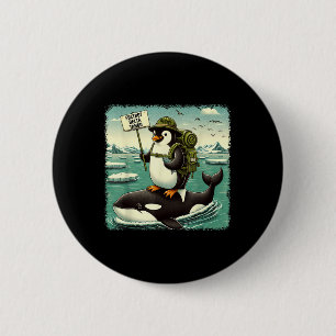 Resist Penguin Activism Graphic Funny Penguin Agai 6 Cm Round Badge