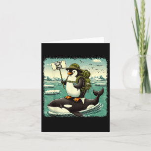 Resist Penguin Activism Graphic Funny Penguin Agai Card