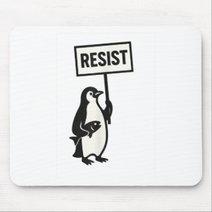 Resist Penguin Activism Graphic Mouse Pad