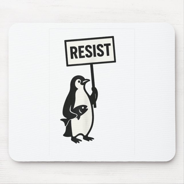 Resist Penguin Activism Graphic  Mouse Pad (Front)