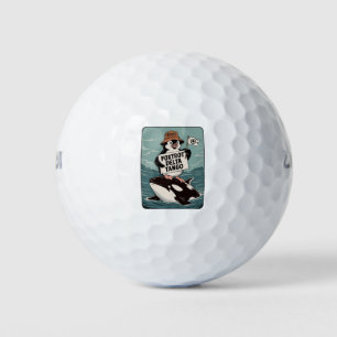 Resist Penguin Activism Vintage Protest  Golf Balls