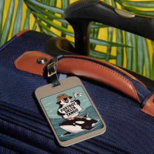Resist Penguin Activism Vintage Protest Luggage Tag