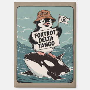 Resist Penguin Activism Vintage Protest Magnet