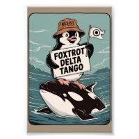 Resist Penguin Activism Vintage Protest