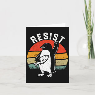Resist Penguin Retro Resist Graphic Card