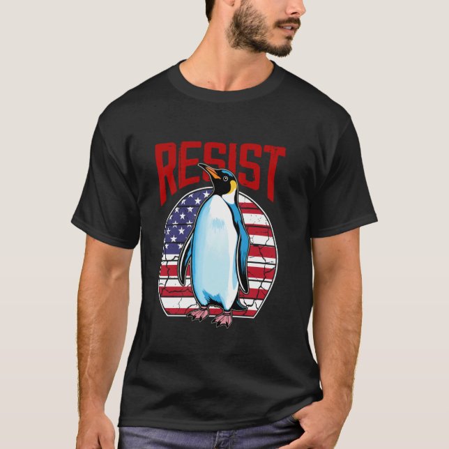 RESIST PENGUIN Shirt Resist Penguin Activism Funny (Front)
