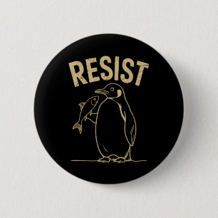 Resist Penguins Activism Protest Vintage 6 Cm Round Badge