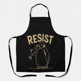 Resist Penguins Activism Protest Vintage Apron