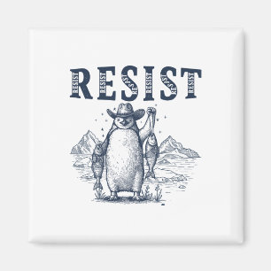Resist Penguins Activism Vintage Graphic Magnet