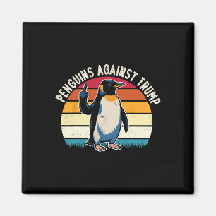 Resist Penguins Against Trump Flippers Up Retro Su Magnet