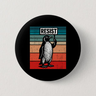 Resist Penguins Against Trump Tariffs Funny  6 Cm Round Badge