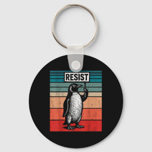 Resist Penguins Against Trump Tariffs Funny Key Ring