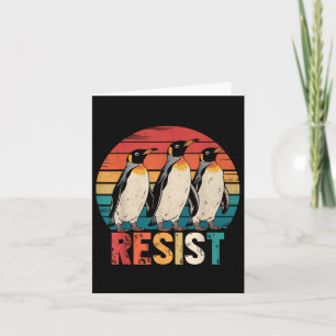 Resist Penguins Protest Against Tariffs Penguin Re Card