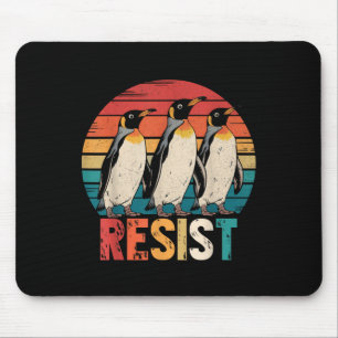 Resist Penguins Protest Against Tariffs Penguin Re Mouse Pad