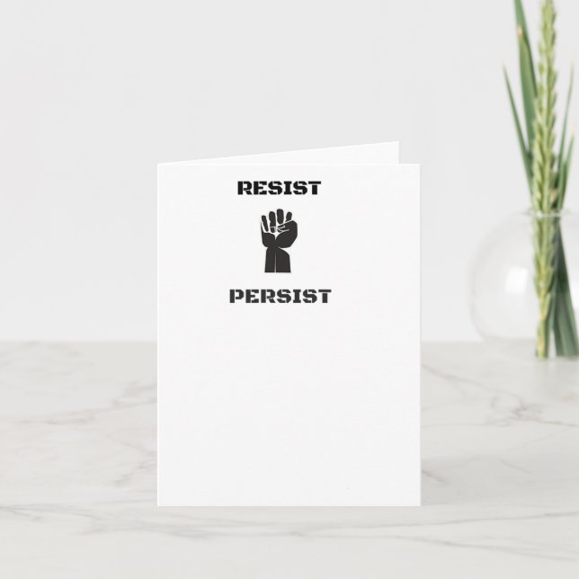 Resist Persist Oppression T Shirt Men Women  Card (Front)