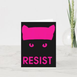 Resist Persist Pink Hat Cat Shirt - Womens Empower Card